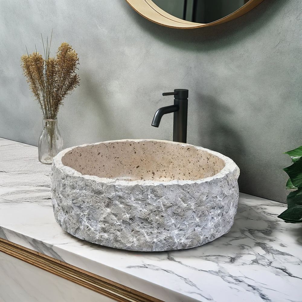 INFINITY ART BASIN NATURE STONE ROUND MARBLE 420MM
