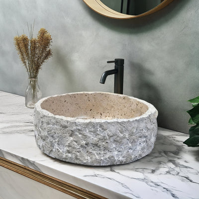 INFINITY ART BASIN NATURE STONE ROUND MARBLE 420MM