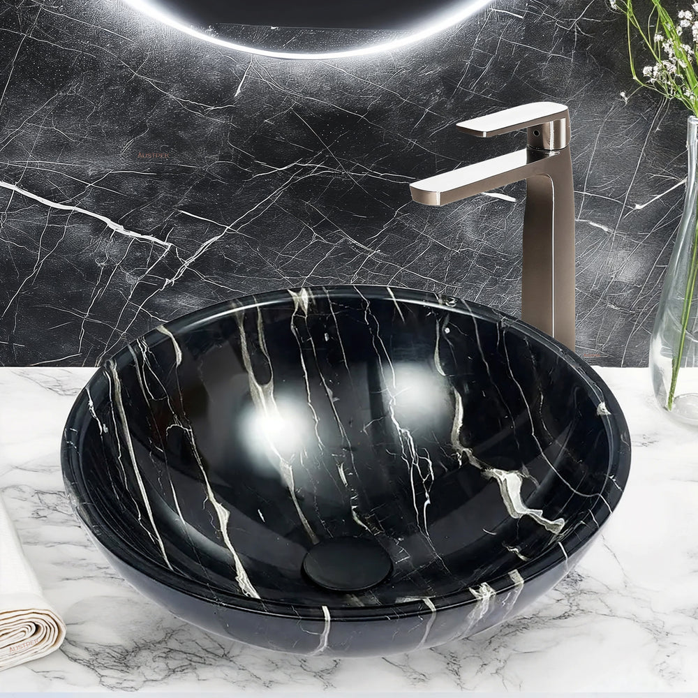 INFINITY ART BASIN NATURE STONE ROUND MARBLE 420MM