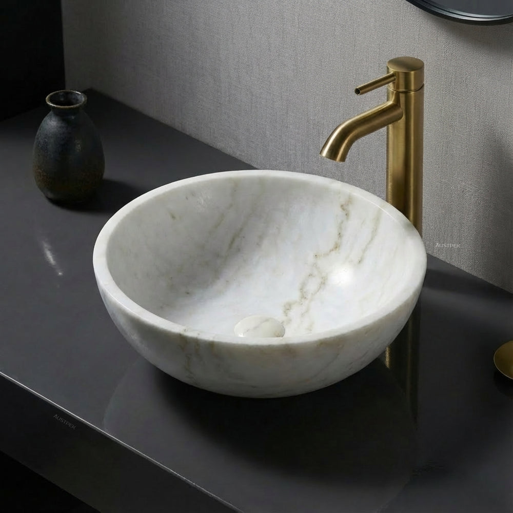INFINITY ART BASIN NATURE STONE ROUND MARBLE 420MM