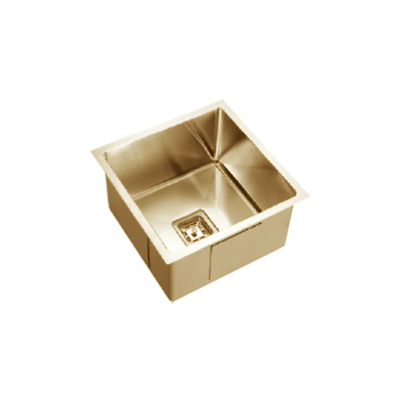 VEROTTI INOX SINGLE BOWL UNIVERSAL STAINLESS STEEL KITCHEN SINK BRUSHED BRASS 440MM