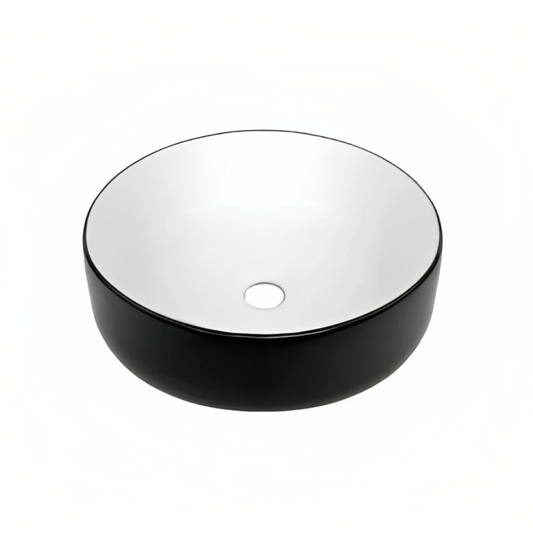 INSPIRE RADIUS ROUND BASIN MATTE WHITE AND BLACK 355MM