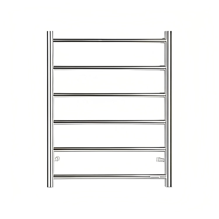 INSPIRE HEATED TOWEL RAIL 6 BAR ROUND CHROME 650MM