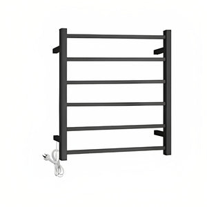 INSPIRE HEATED TOWEL RAIL 6 BAR SQUARE MATTE BLACK 680MM