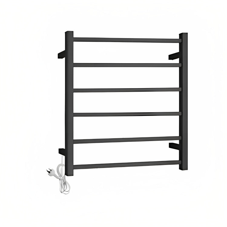 INSPIRE HEATED TOWEL RAIL 6 BAR SQUARE MATTE BLACK 680MM