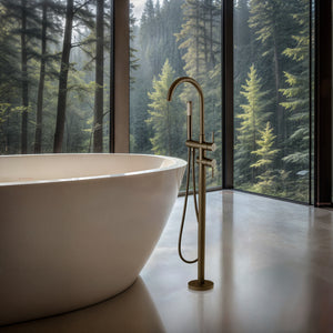 INSPIRE PAVIA FREE STANDING BATH MIXER GUN METAL