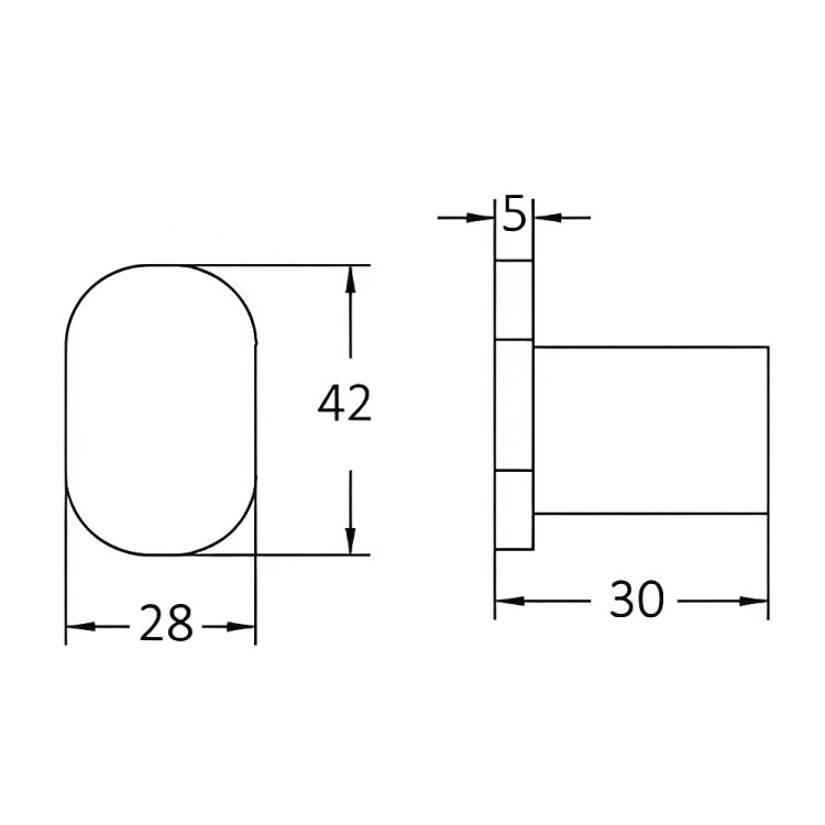 INSPIRE VETTO ROBE HOOK GUN METAL 30MM