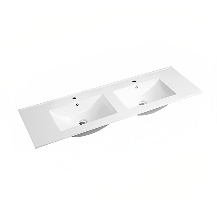 INSPIRE WHITE TOP 1200MM AND 1500MM CERAMIC DOUBLE BOWL VANITY