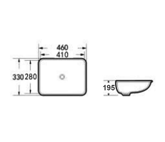 INSPIRE UNDER BASIN SQUARE GLOSS WHITE 460MM