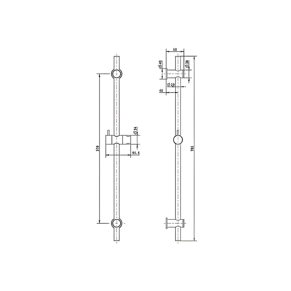 INSPIRE PAVIA HAND SHOWER ON RAIL BRUSHED GOLD