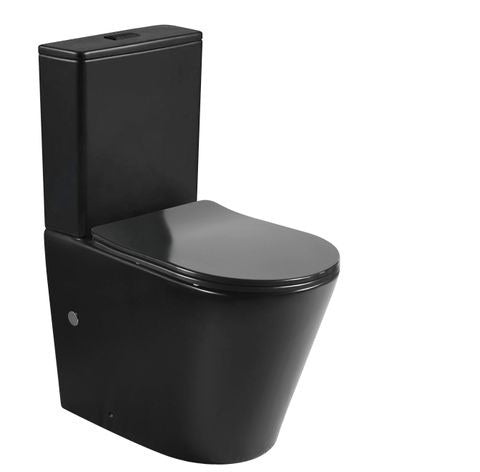 INSPIRE RADIANT RIMLESS TORNADO TOILET SUITE SLIM SEAT MATTE BLACK