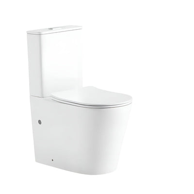 INSPIRE RADIANT RIMLESS TORNADO TOILET SUITE SLIM SEAT MATTE WHITE