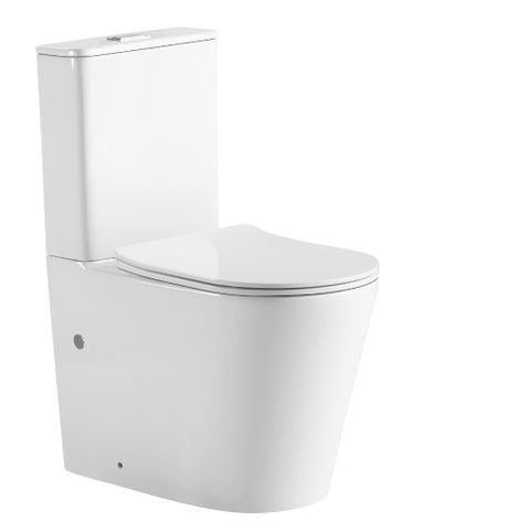 INSPIRE RADIANT RIMLESS TORNADO TOILET SUITE SLIM SEAT GLOSS WHITE