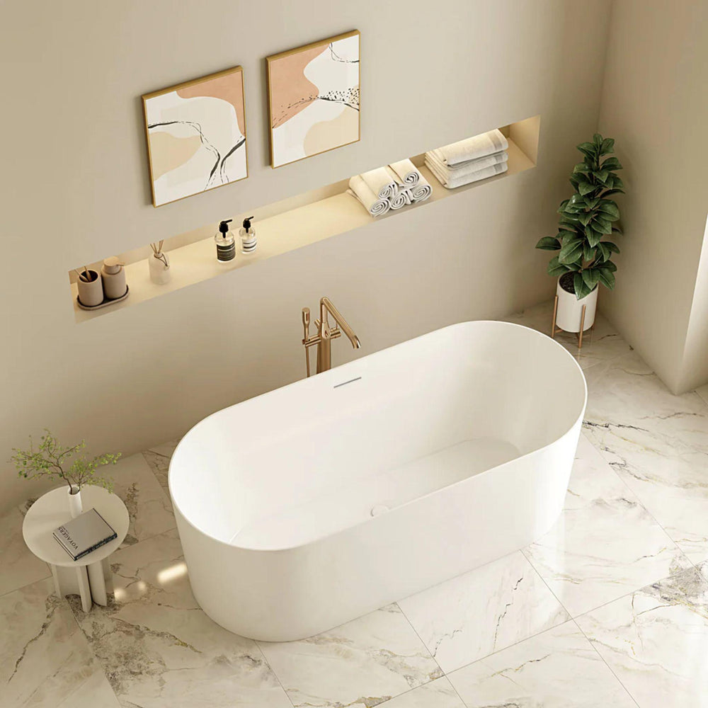 MERCIO ISEO FREESTANDING BATHTUB GLOSS WHITE (AVAILABLE IN MULTIPLE SIZES)