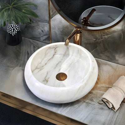 INFINITY ART BASIN NATURE STONE ROUND MARBLE 420MM