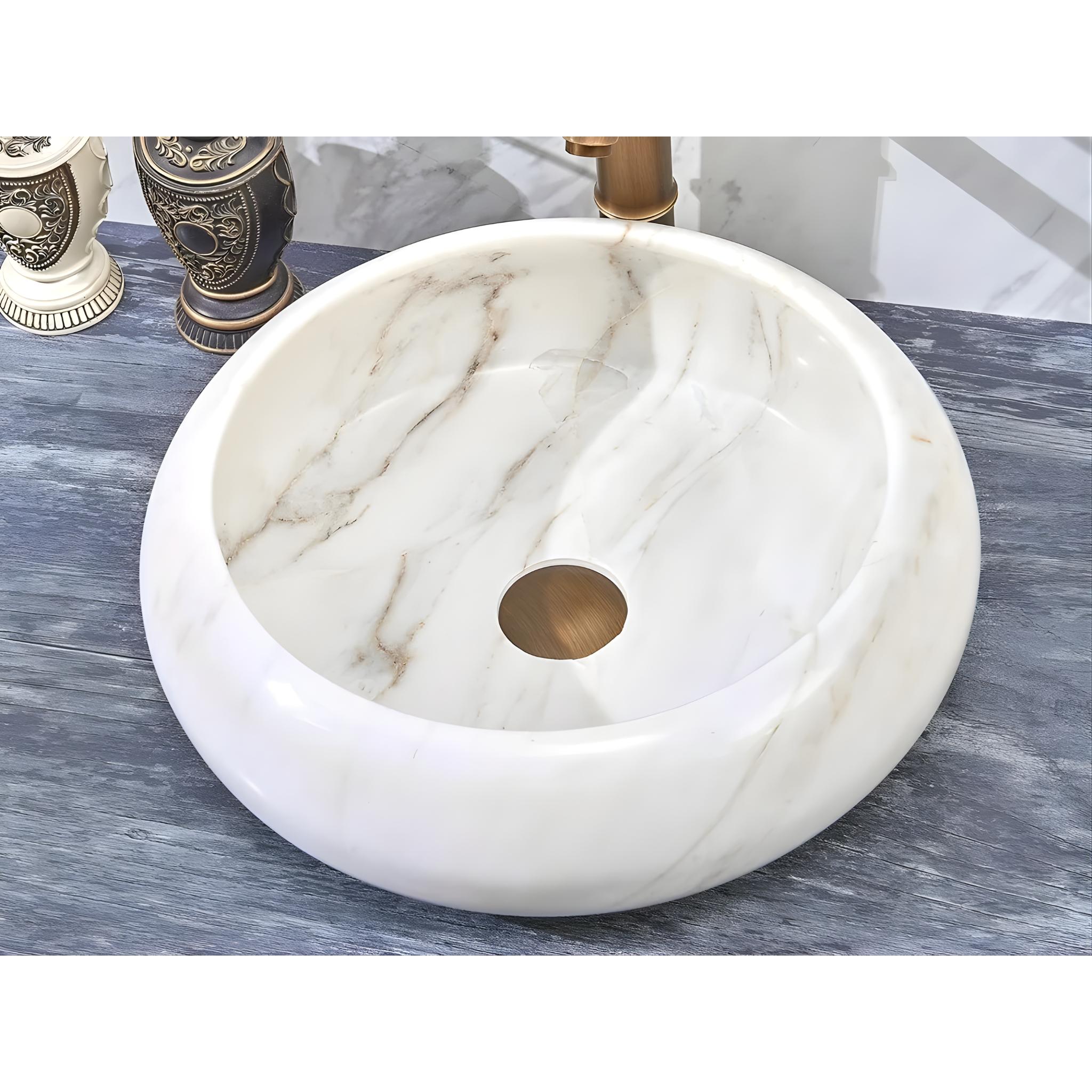 INFINITY ART BASIN NATURE STONE ROUND MARBLE 420MM