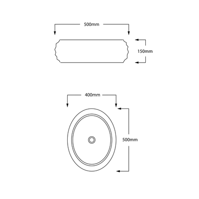 INFINITY ART BASIN NATURE STONE OVAL MARBLE 500MM