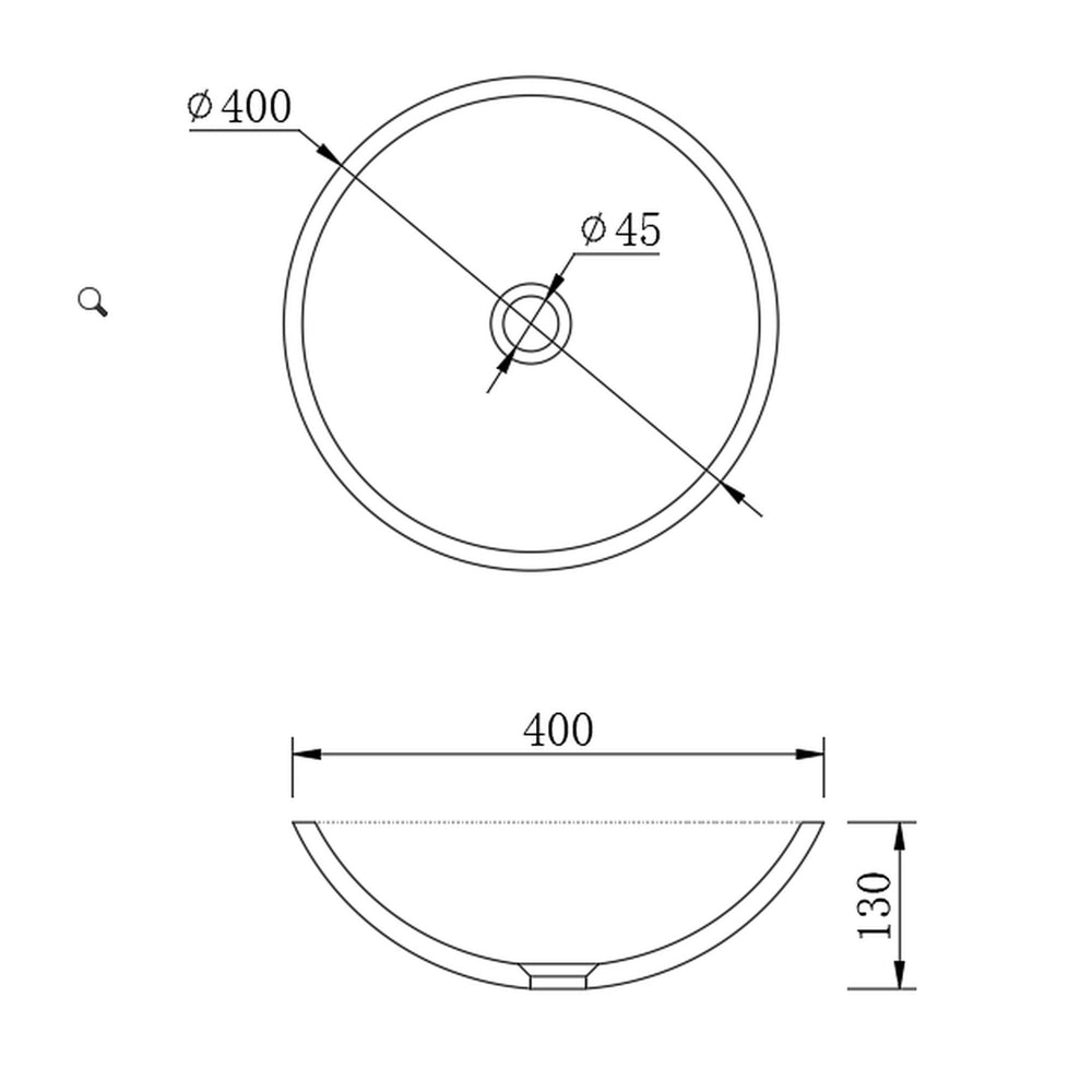 INFINITY ART BASIN ABOVE COUNTER ROUND MARBLE 420MM