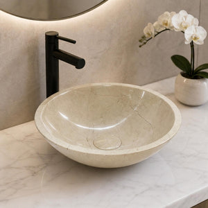 INFINITY ART BASIN ABOVE COUNTER ROUND MARBLE 420MM