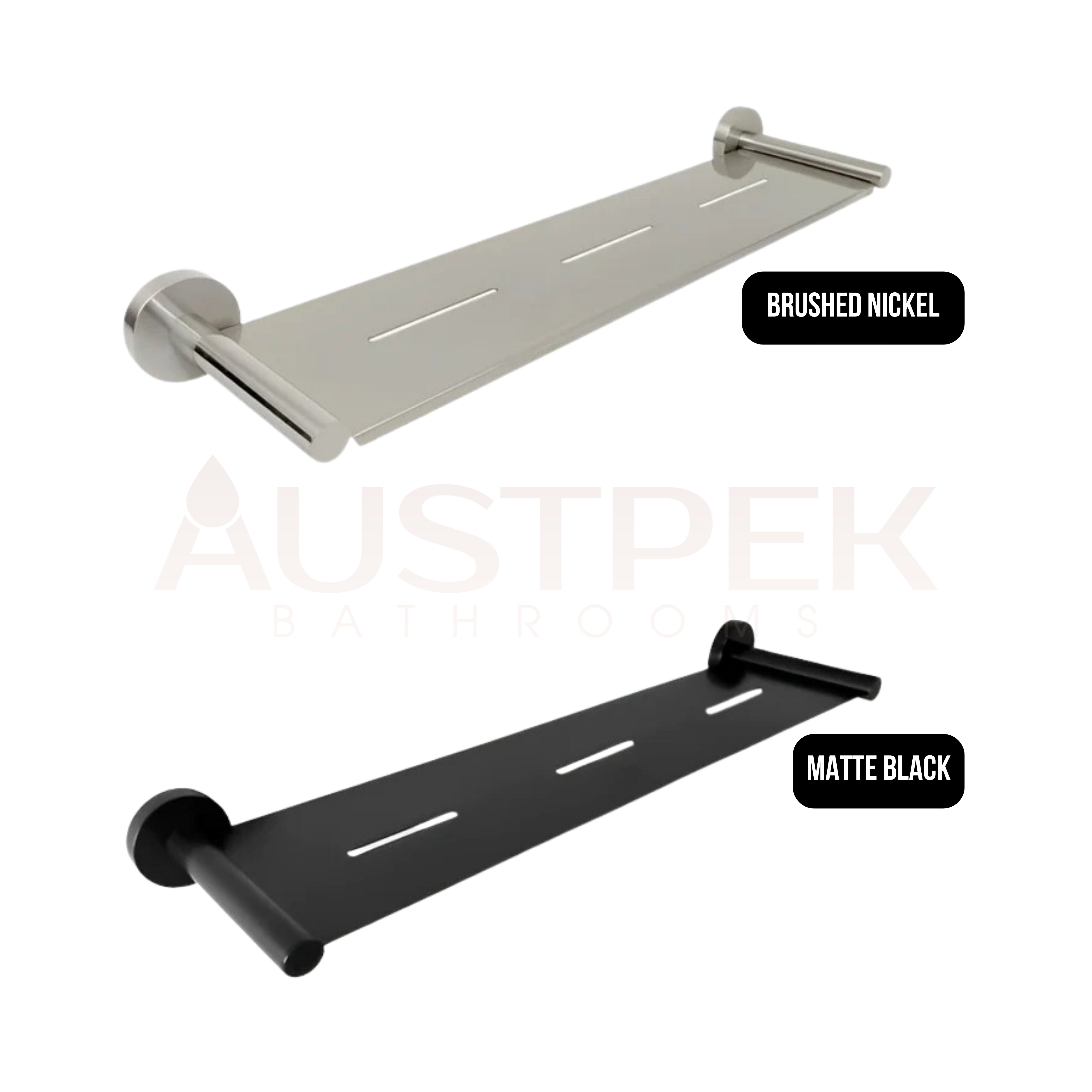 INSPIRE ROUND SHOWER SHELF BRUSHED NICKEL 544MM