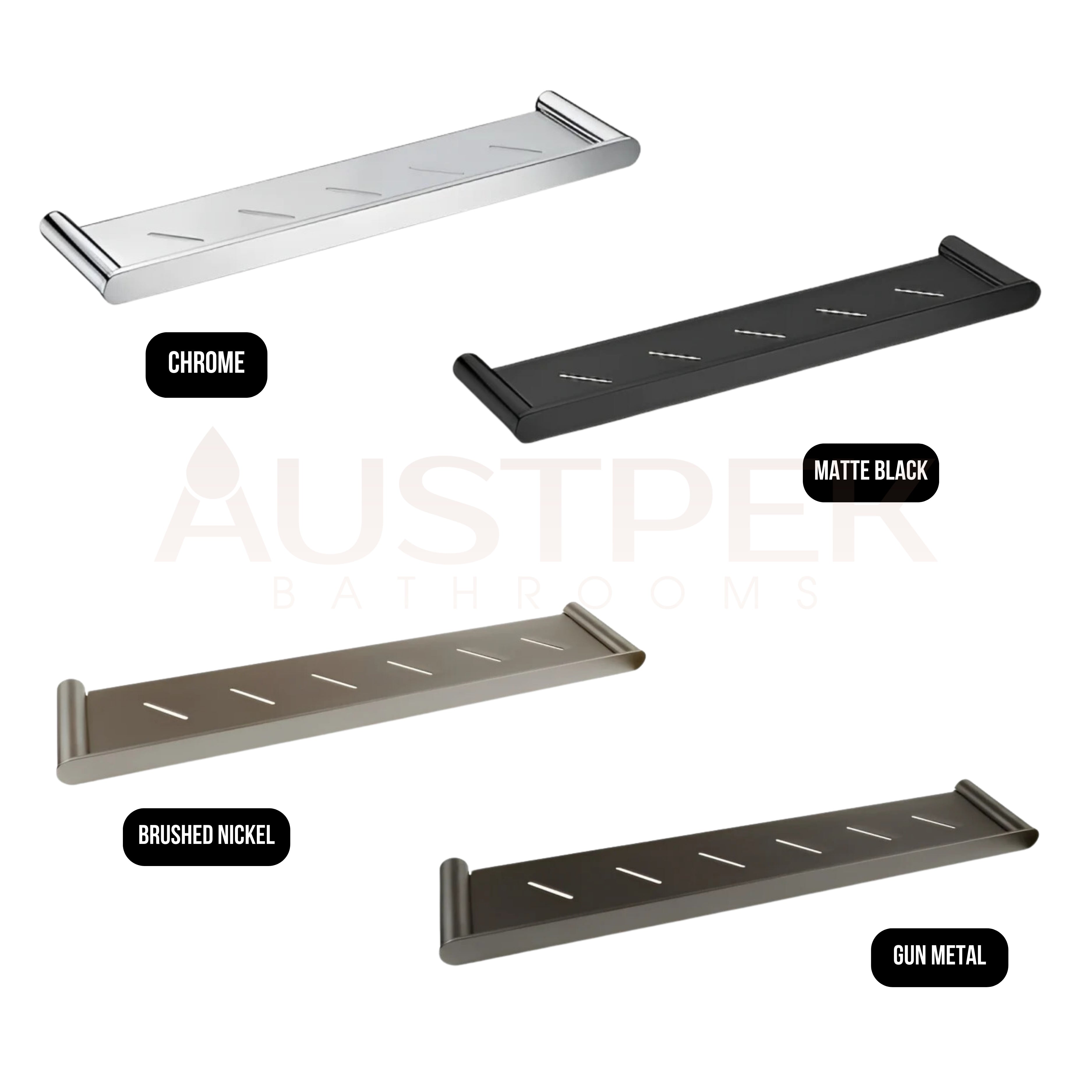 INSPIRE VETTO METAL SHELF MATTE BLACK 600MM