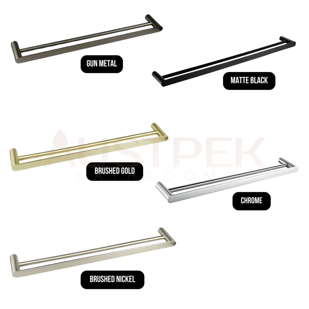 INSPIRE VETTO DOUBLE NON-HEATED TOWEL RAIL CHROME 600MM AND 750MM