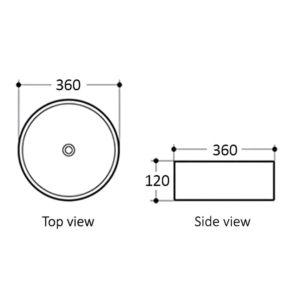 OTTI ARTIS 88 ABOVE COUNTER BASIN MATTE WHITE 360MM
