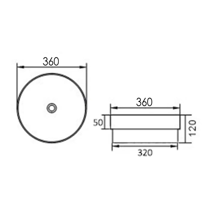 INSPIRE SEMI INSET BASIN MATTE WHITE 360MM