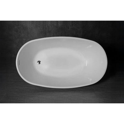 INSPIRE VINNY FREESTANDING BATHTUB WITH OVERFLOW GLOSS WHITE 1300MM