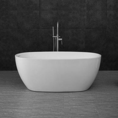 INSPIRE VINNY FREESTANDING BATHTUB WITH OVERFLOW GLOSS WHITE 1300MM
