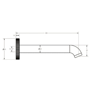 IKON LINIE LEAD FREE BATH SPOUT 180MM BRUSHED GOLD