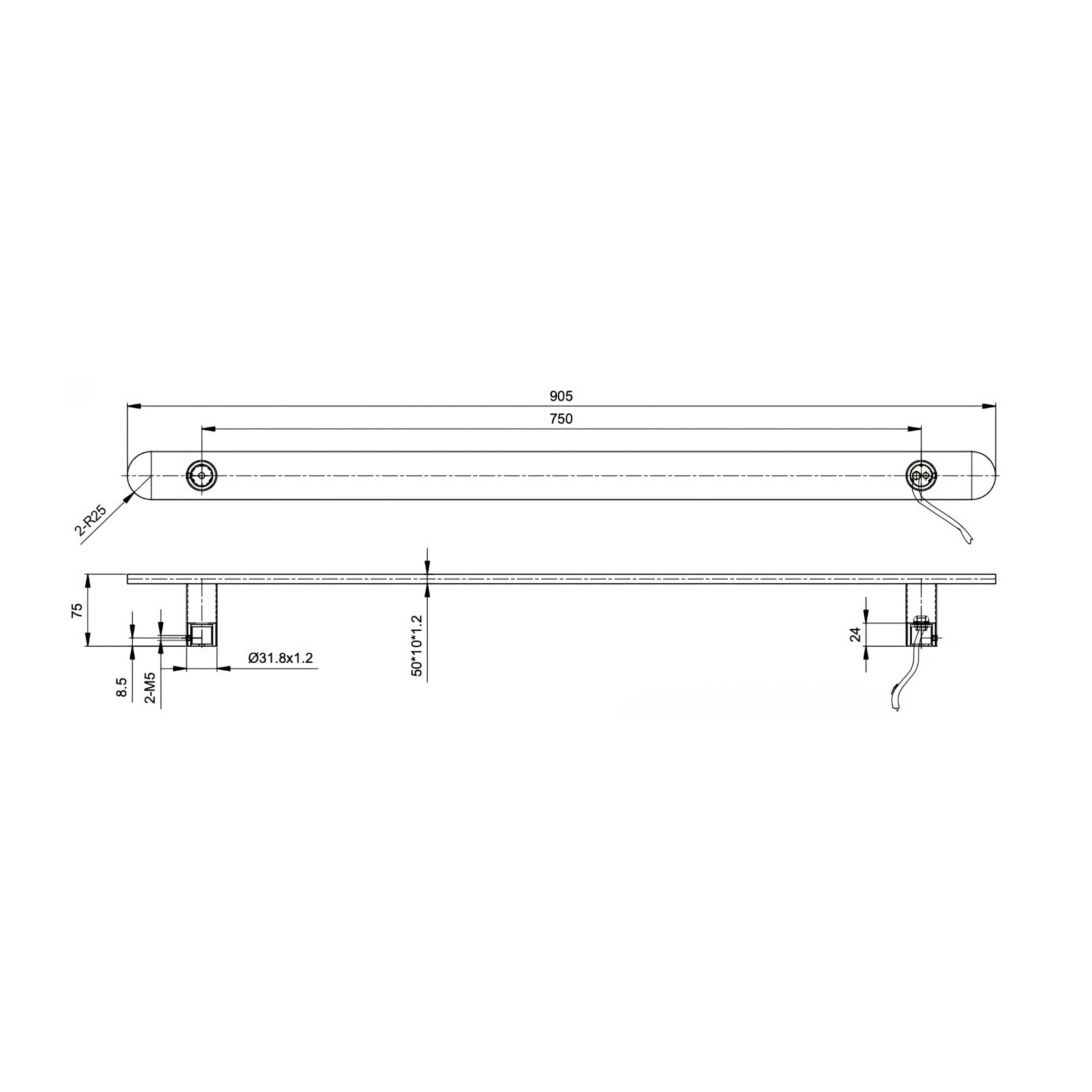 LINSOL ALLEGRA VERTICAL FLAT BAR HEATED TOWEL RAIL GUN METAL 905MM