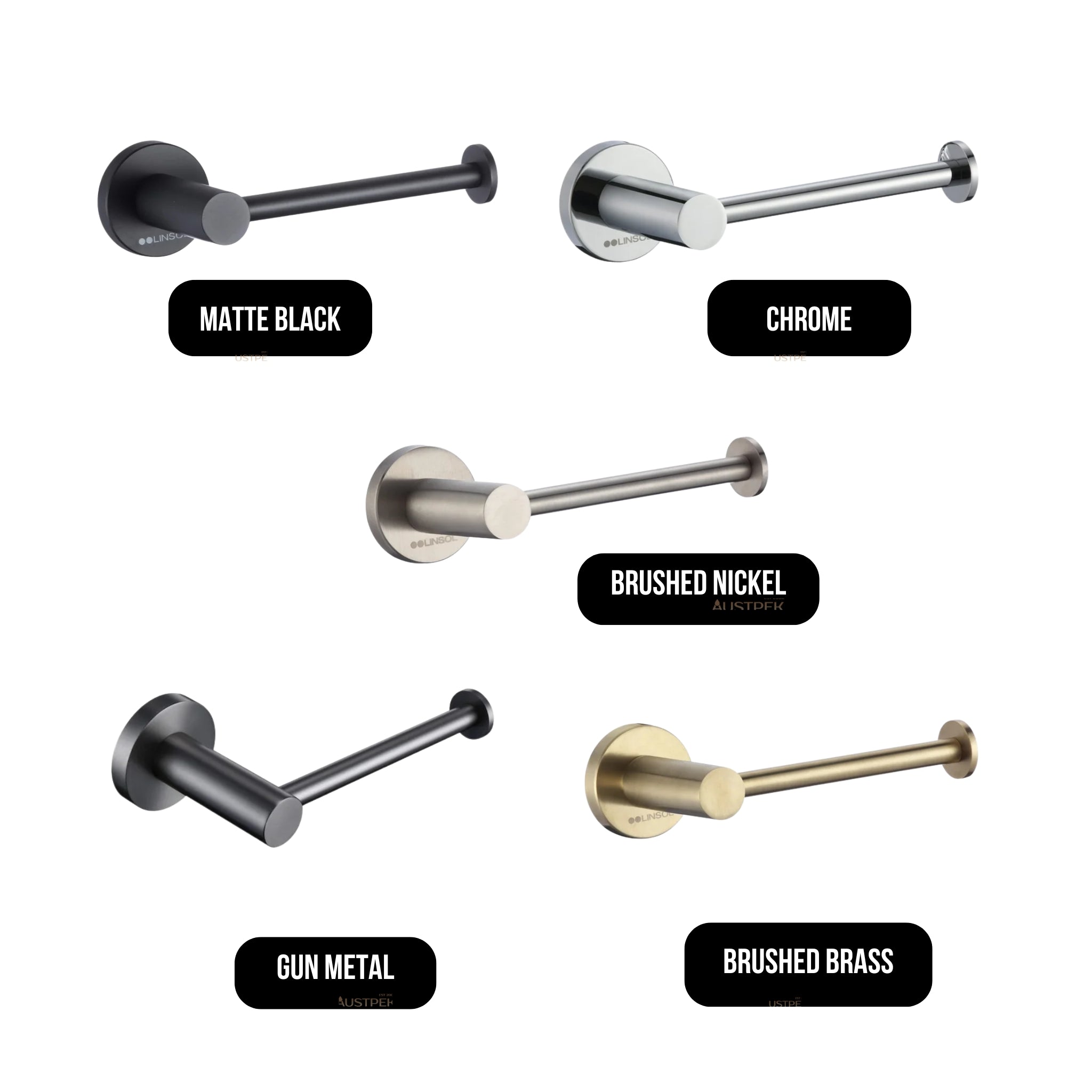 LINSOL LUX S2 TOILET ROLL HOLDER GUN METAL