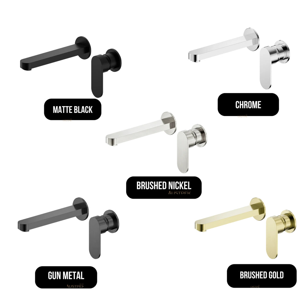 NERO ECCO WALL BASIN/BATH MIXER SEPARATE BACK PLATE 205MM CHROME
