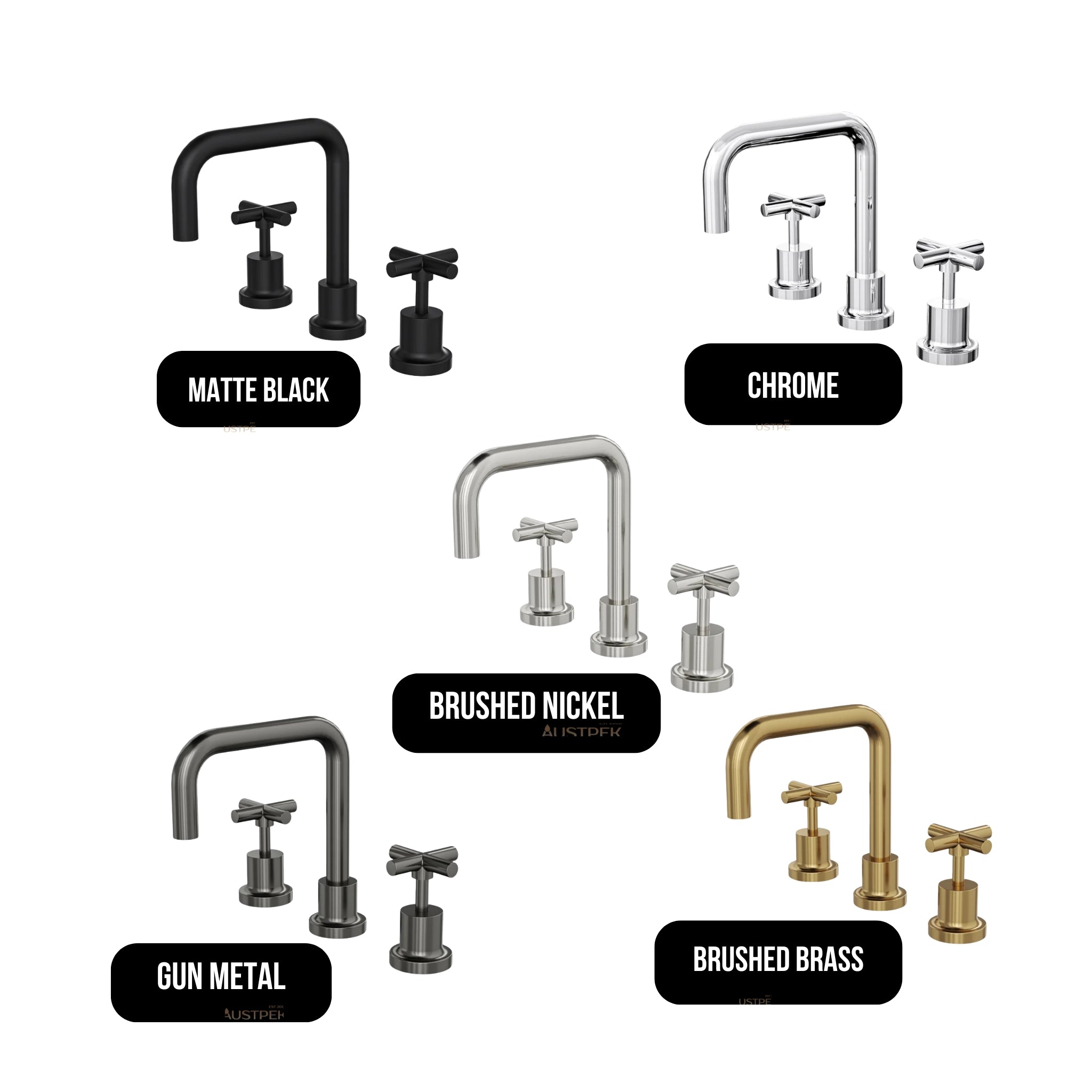 LINSOL TRE CROSS HANDLE BASIN SET CHROME