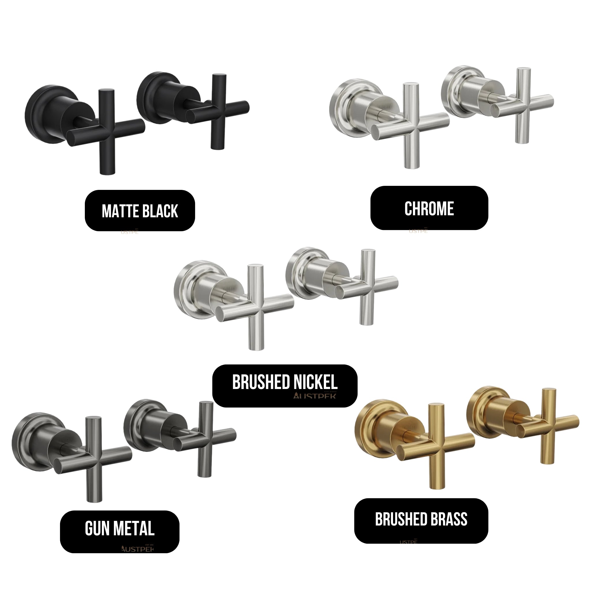 LINSOL TRE CROSS HANDLE WALL TOP ASSEMBLIES CHROME