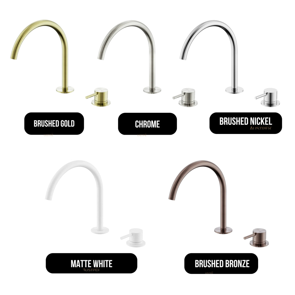 NERO MECCA HOB BATH/KITCHEN MIXER SET ARC SPOUT 260MM CHROME