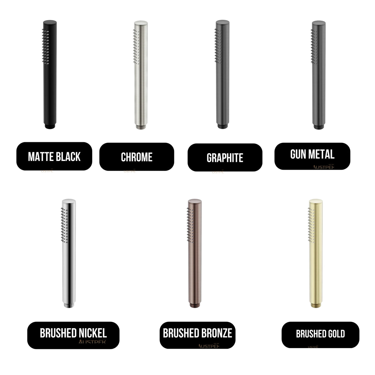 NERO ROUND METAL TUBE HAND SHOWER 226MM GRAPHITE