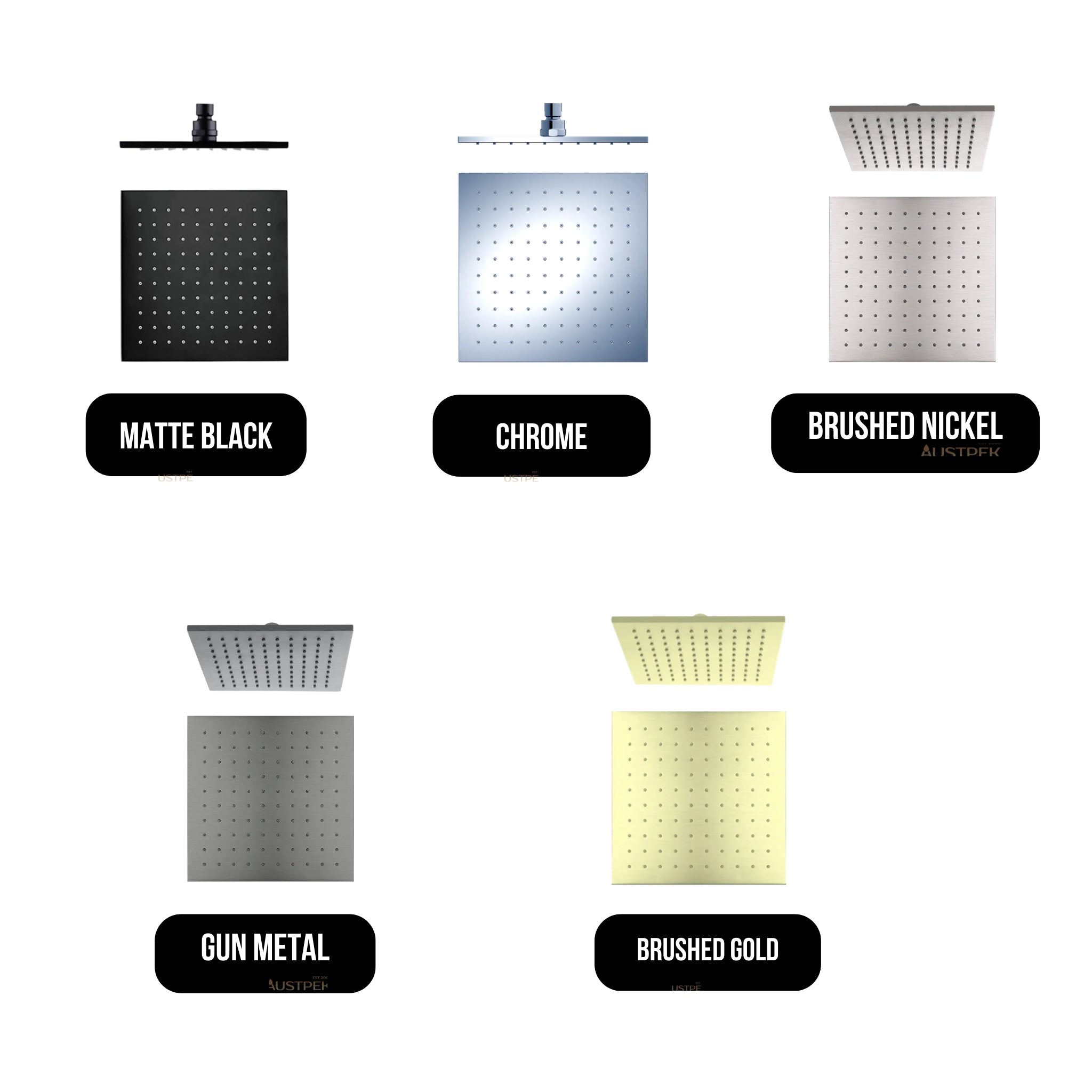 NERO SQUARE SHOWER HEAD 250MM CHROME