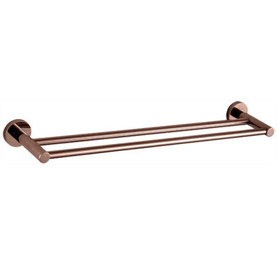 HELLYCAR IDEAL DOUBLE NON-HEATED TOWEL RAIL ROSE GOLD 600MM, 750MM AND 900MM