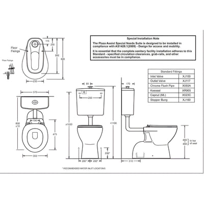 JOHNSON SUISSE PLAZA ASSIST DELUXE VC SPECIAL NEEDS TOILETS GLOSS WHITE