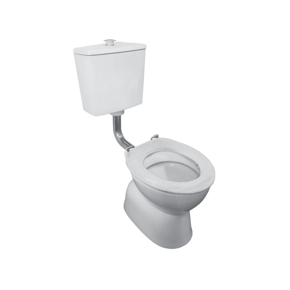 JOHNSON SUISSE PLAZA ASSIST DELUXE CLOSE COUPLE ASSIST BUTTON S TRAP TOILET SUITE WHITE WITH WHITE SEAT