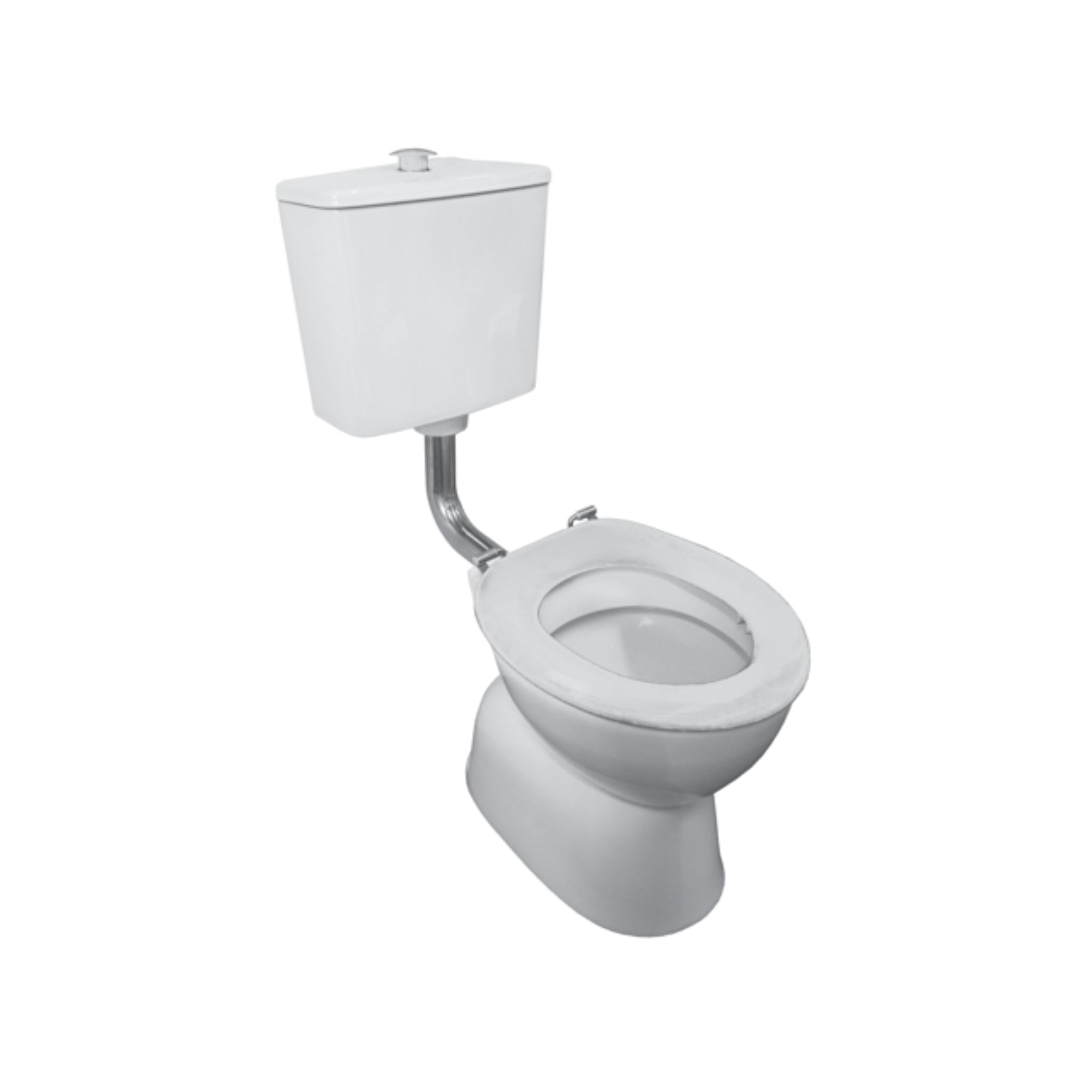 JOHNSON SUISSE PLAZA ASSIST DELUXE CLOSE COUPLE ASSIST BUTTON S TRAP TOILET SUITE WHITE WITH WHITE SEAT