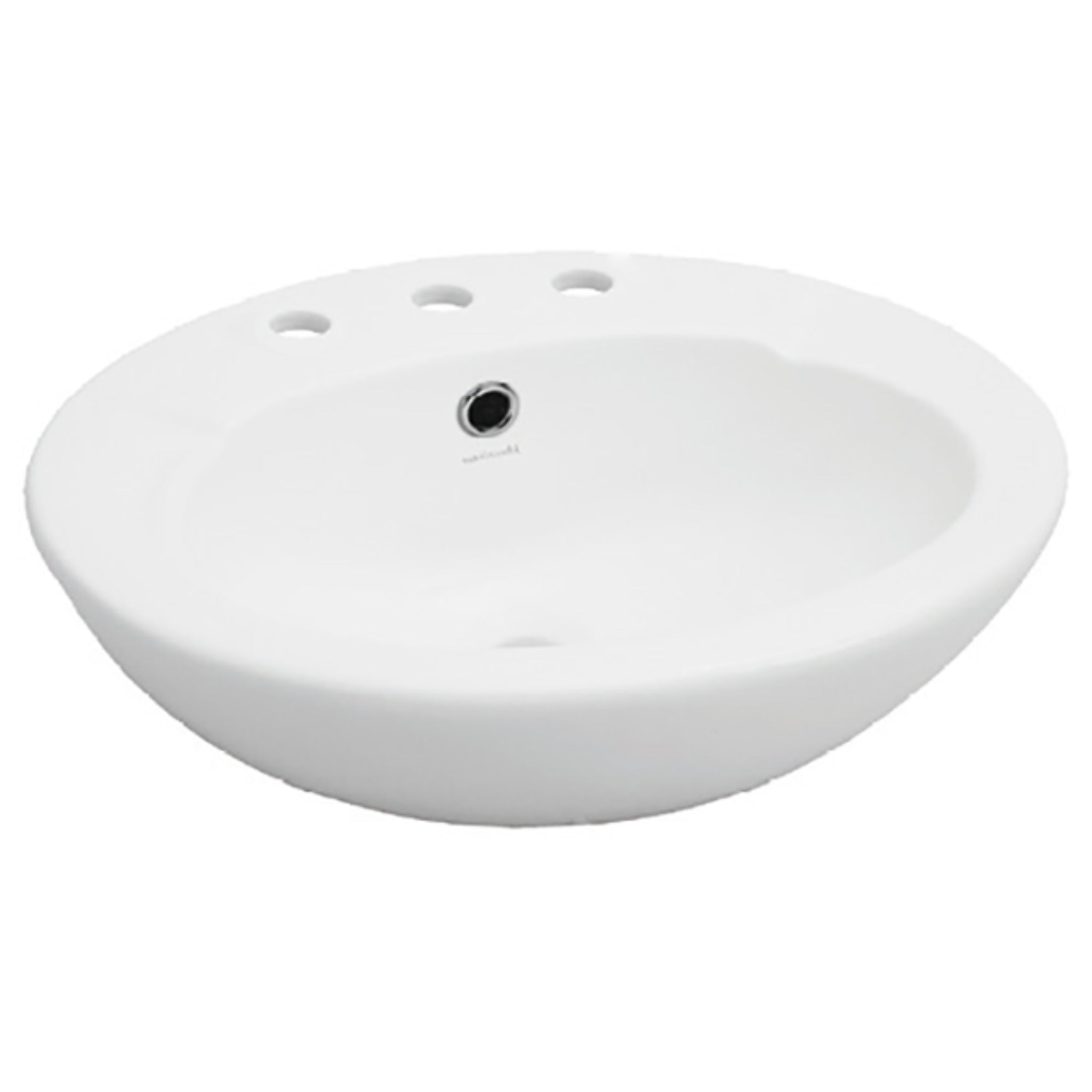 JOHNSON SUISSE AVON SEMI-RECESSED COUNTERTOP BASIN THREE TAPHOLE WHITE 495MM