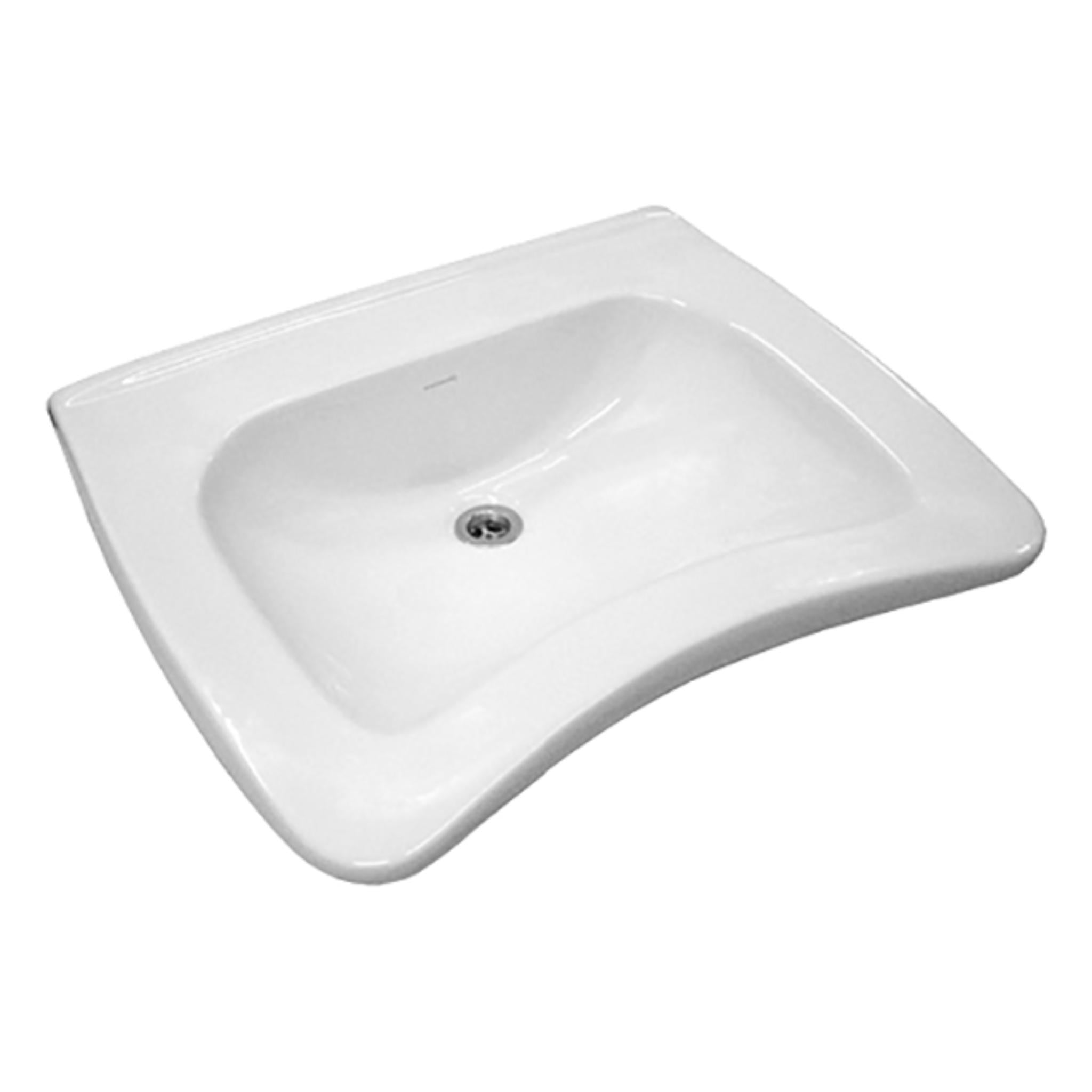 JOHNSON SUISSE CLINICAL TYPE A LARGE SCRUB WALL HUNG BASINS NO TAPHOLE WHITE 640MM