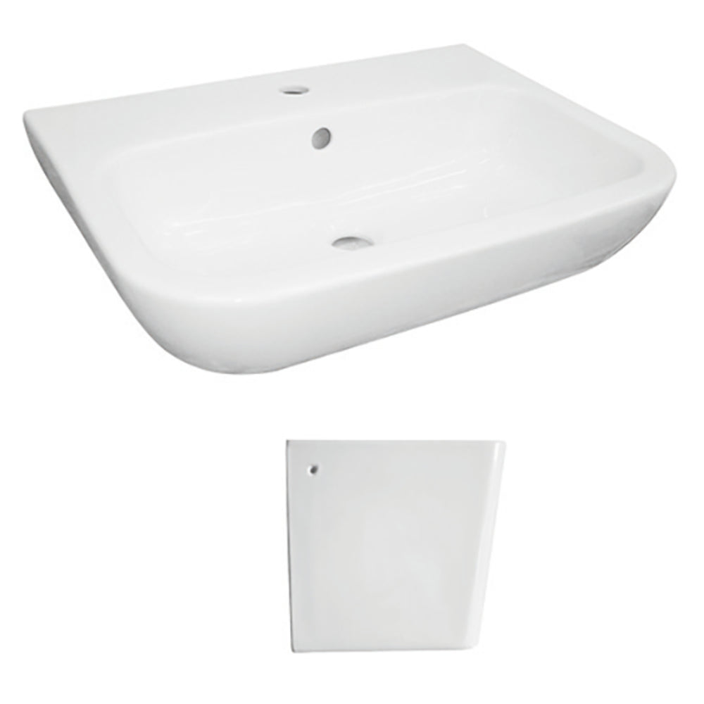 JOHNSON SUISSE EMILIA WALL HUNG BASINS WITH SHROUD WHITE 560MM