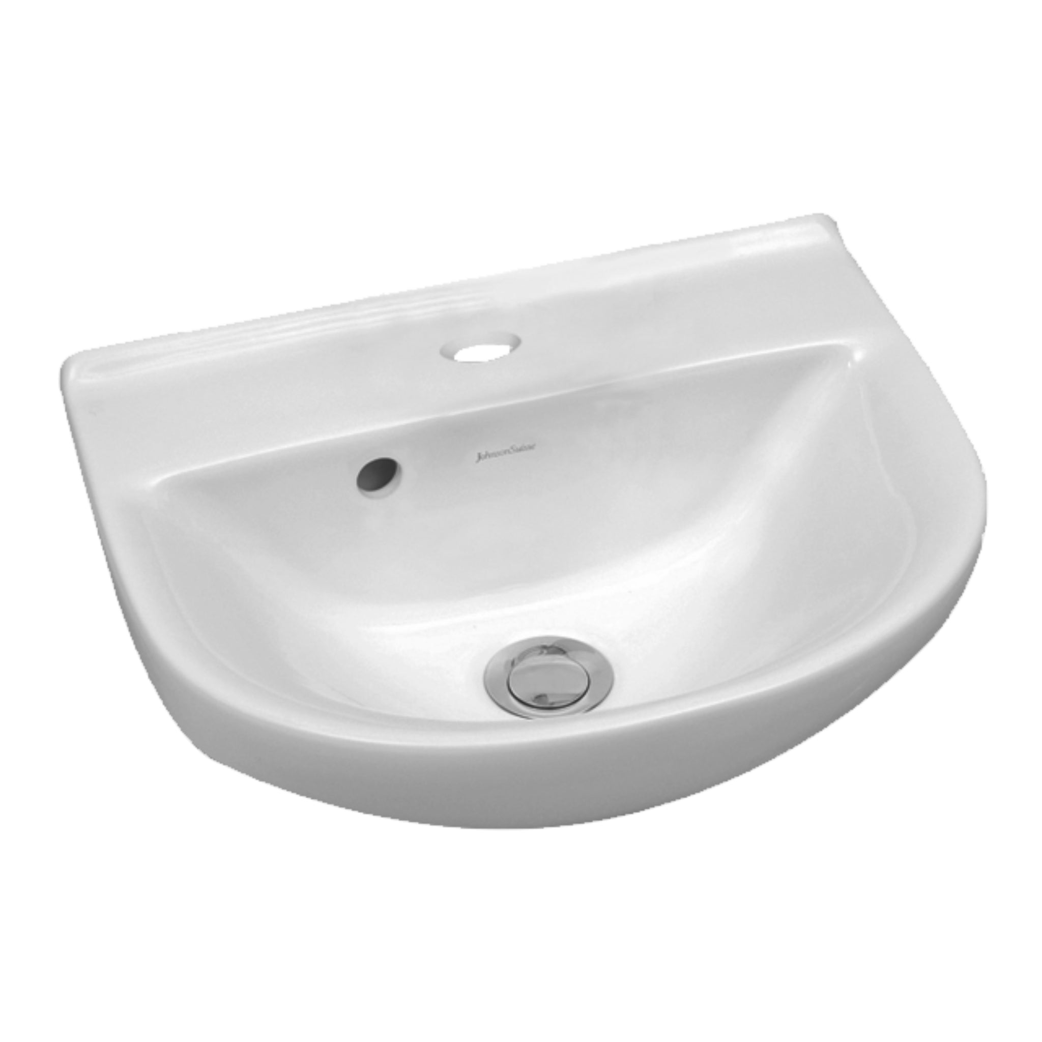 JOHNSON SUISSE WINDSOR COMPACT WALL HUNG BASIN WHITE 410MM