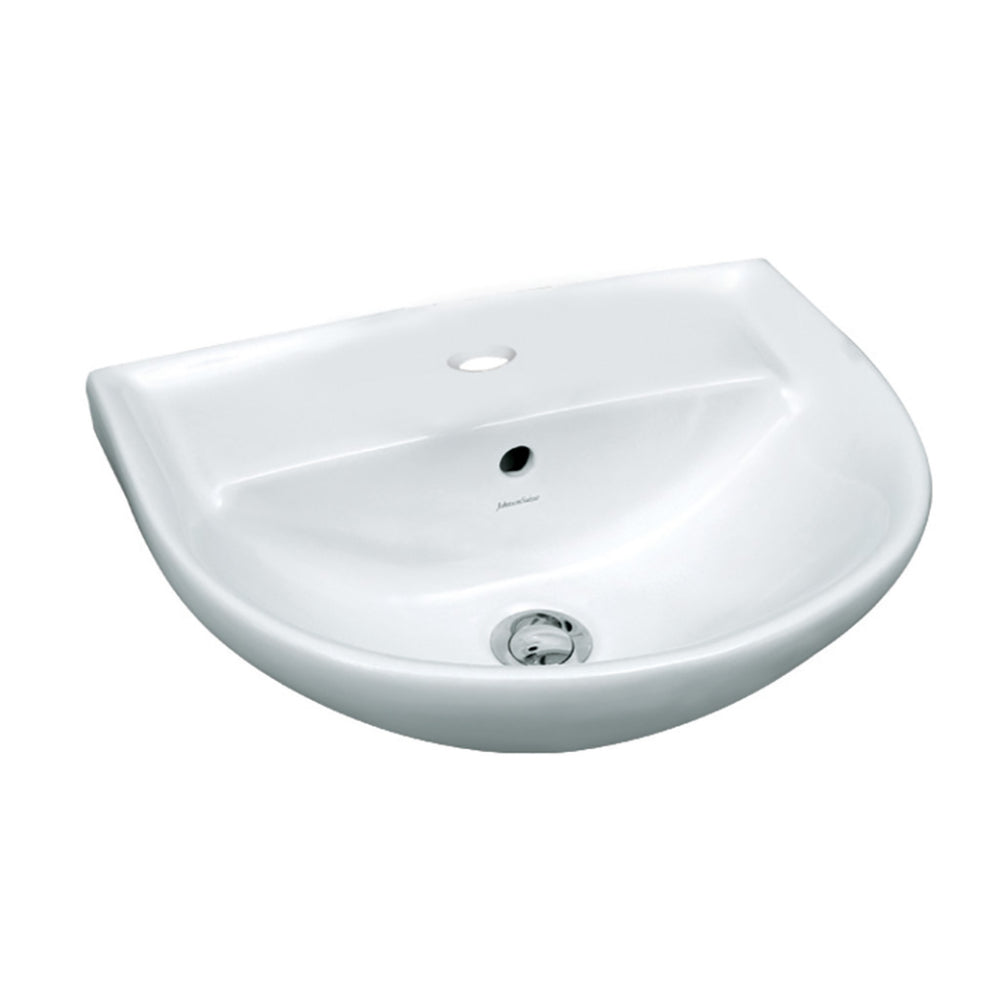 JOHNSON SUISSE WINDSOR COMPACT WALL HUNG BASINS WHITE 480MM