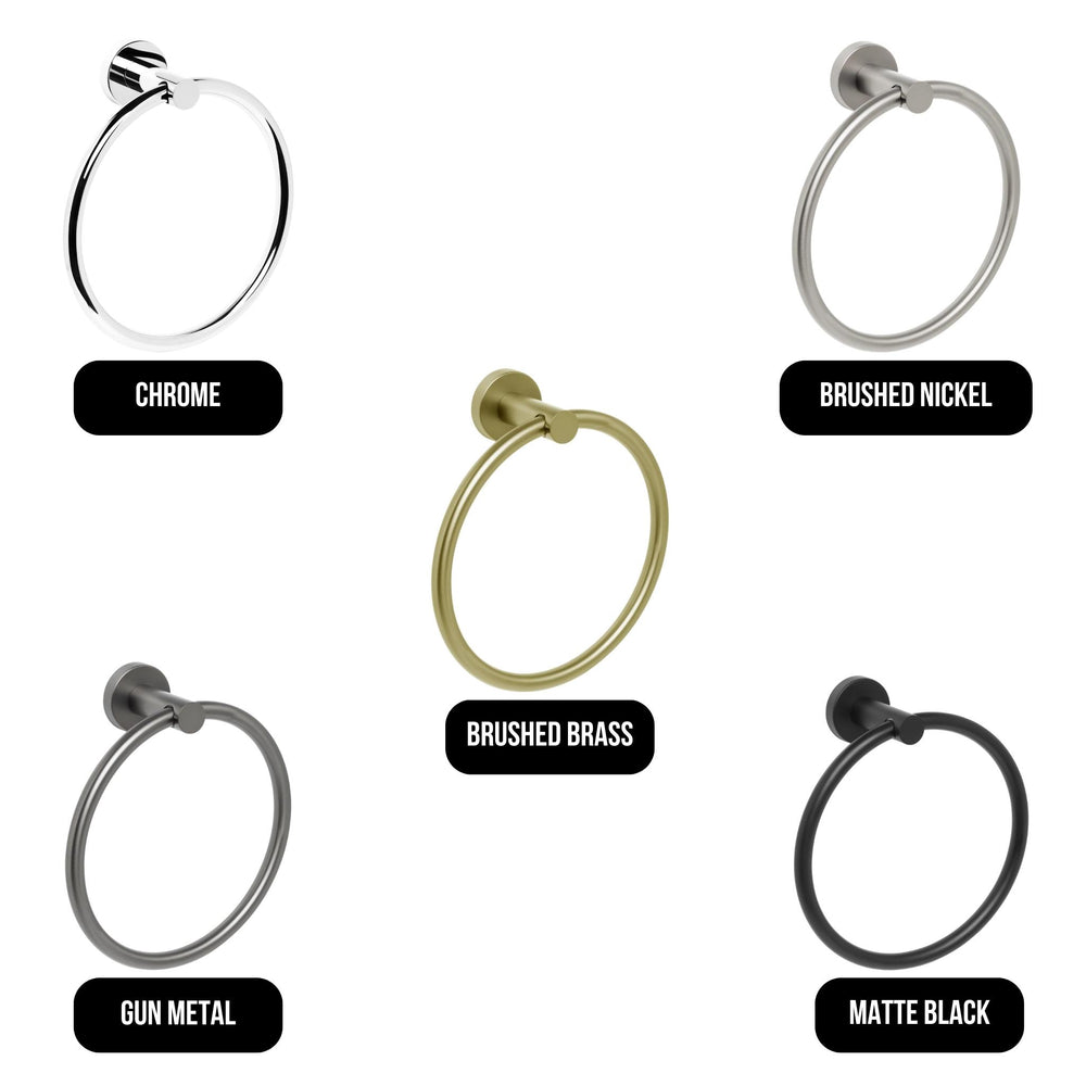 JOHNSON SUISSE VENEZIA TOWEL RING 177MM MATTE BLACK