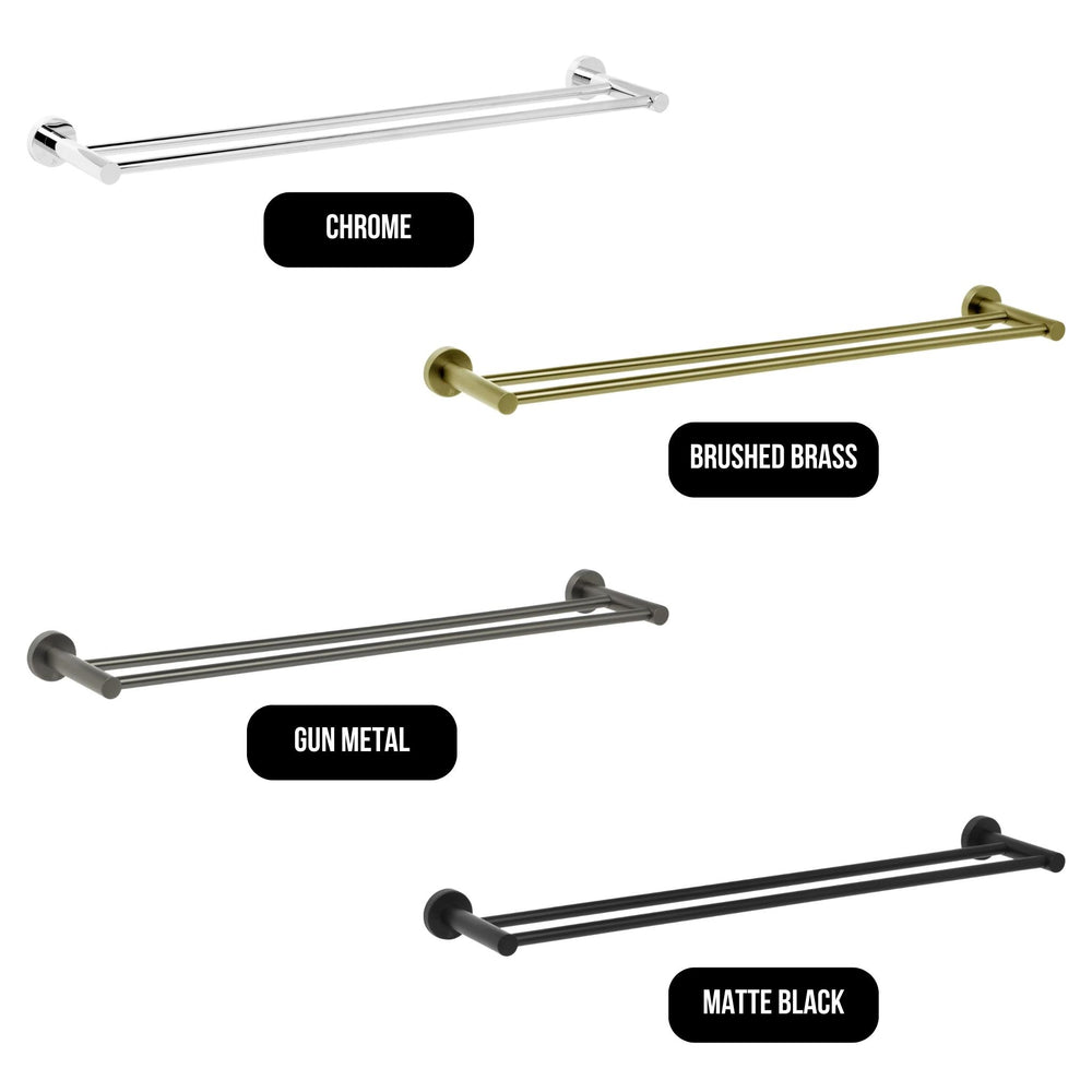 JOHNSON SUISSE VENEZIA DOUBLE TOWEL RAIL CHROME (ALSO AVAILABLE IN 600MM AND 900MM)